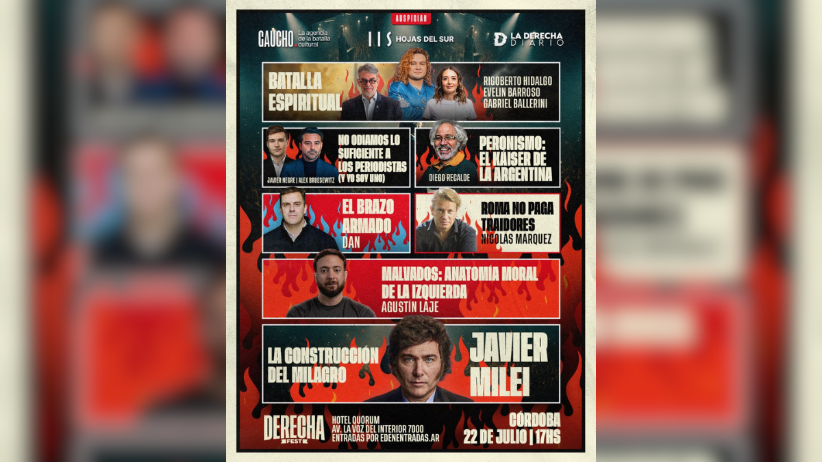 El polémico y exclusivo festival libertario: con Milei como figura y una charla sobre “odiar a periodistas” El polémico y exclusivo festival libertario: con Milei como figura y una charla sobre “odiar a periodistas”