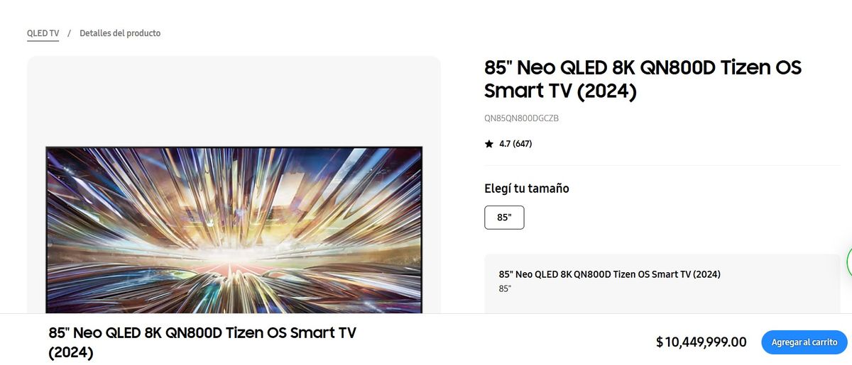El precio de la tele samsung de 85 pulgadas. El precio de la tele samsung de 85 pulgadas.