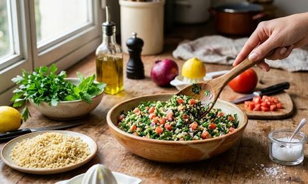 La receta de tabule. La receta de tabule.