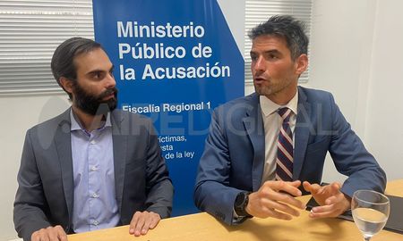 Ezequiel Hernández y Federico Grimberg, de la Fiscalía Especializada en Delitos Complejos del MPA. Ezequiel Hernández y Federico Grimberg, de la Fiscalía Especializada en Delitos Complejos del MPA.