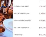 Los precios de los principales cortes de carne en La Cabrera Los precios de los principales cortes de carne en La Cabrera