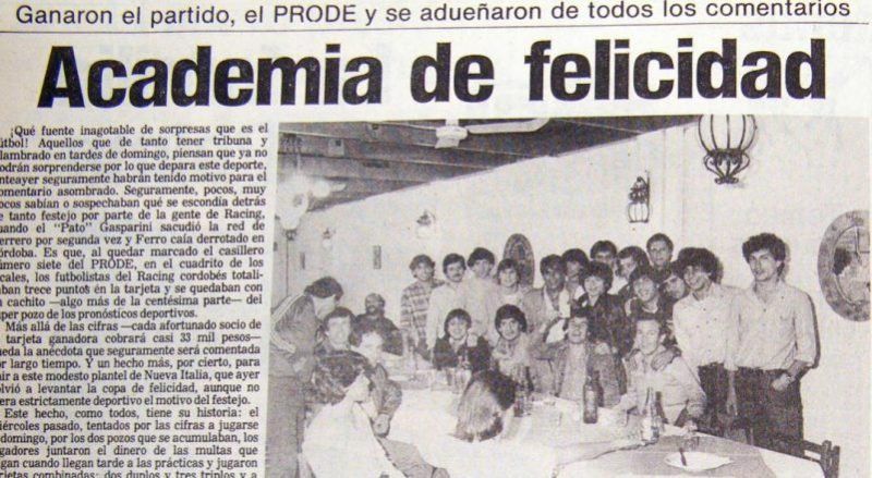 La noche en la que un equipo de fútbol ganó el PRODE