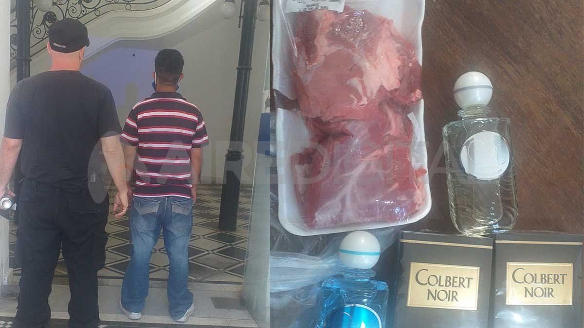Detuvieron a un hombre de 39 años que había robado carne y perfumes en un supermercado.