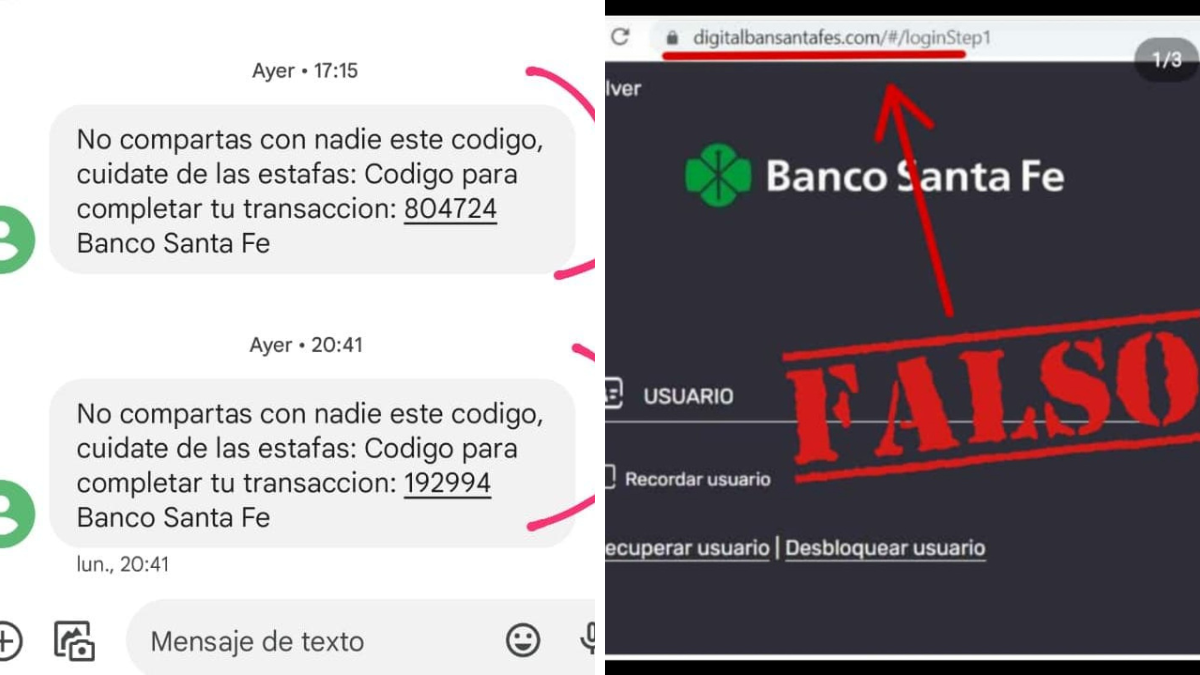 Mensajes de texto y falso homebanking: dos de las modalidades que utilizan los ciberdelincuentes para cometer sus estafas virtuales.