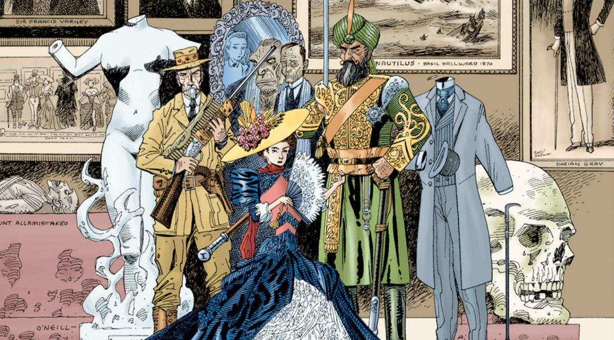 En La Liga Extraordinaria Moore incorpora a personajes del género literario como Mina Murray y el Capitán Nemo