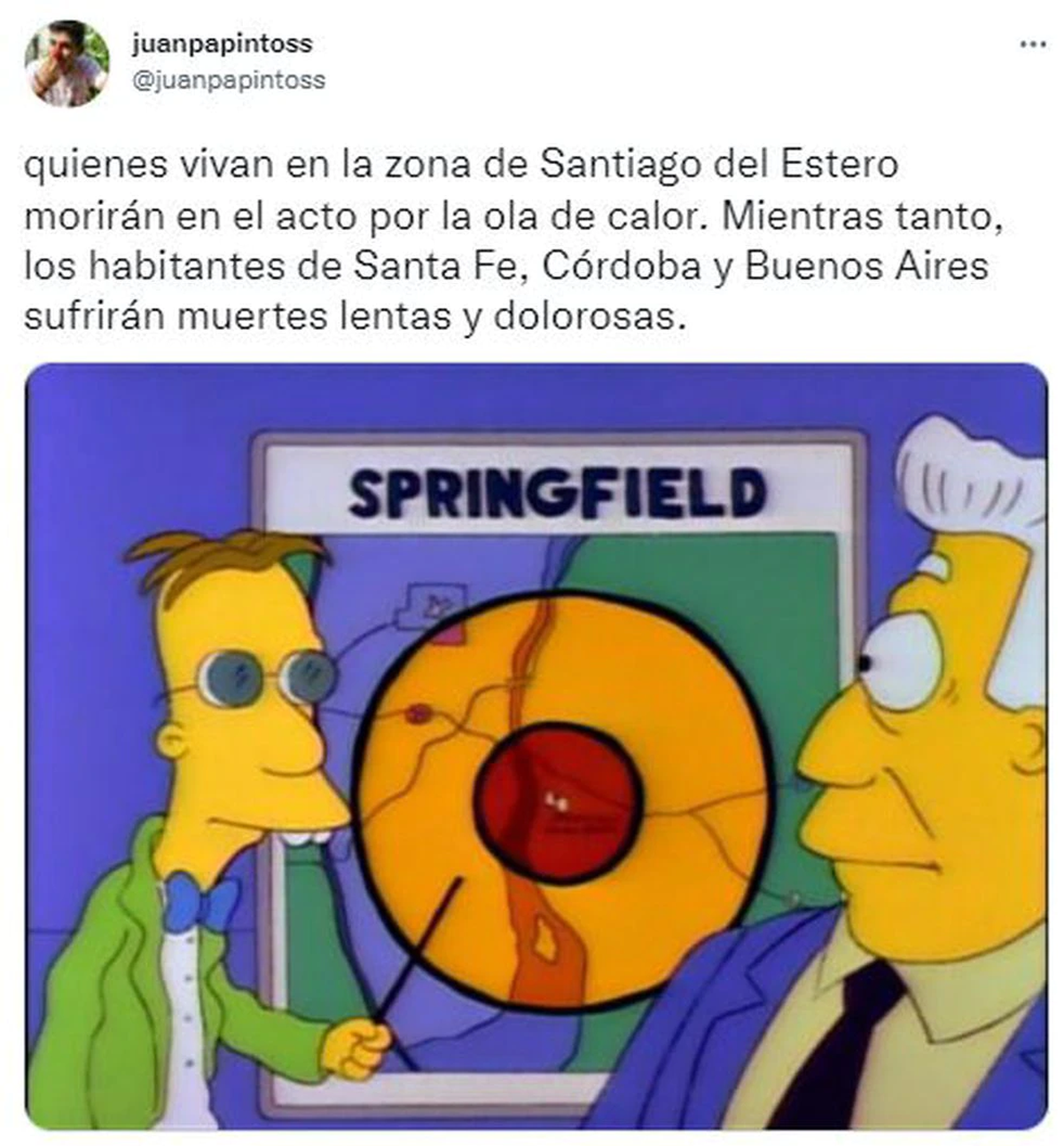 La ola de calor se siente en la provincia de Santa Fe y los santafesinos compartieron su humor en las redes. Foto: Captura Twitter