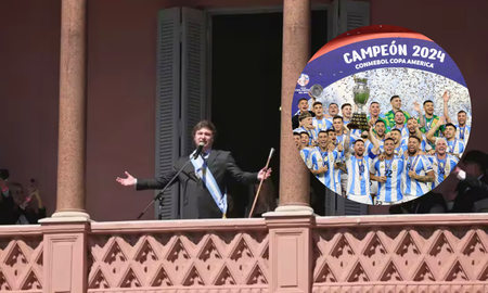 Javier Milei invitó al plantel campeón a celebrar en el balcón de Casa Rosada. Javier Milei invitó al plantel campeón a celebrar en el balcón de Casa Rosada.