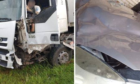 Así quedó uno de los camiones y el vehículo de la familia involucrado en el accidente. Así quedó uno de los camiones y el vehículo de la familia involucrado en el accidente.