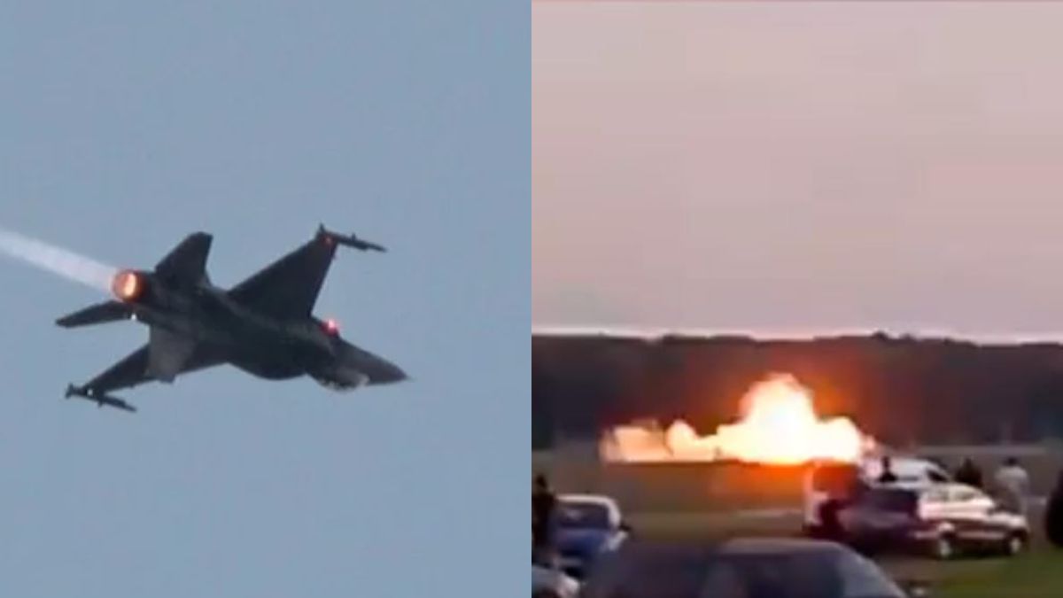 El video del accidente muestra cómo el F-16 pierde estabilidad durante una maniobra acrobática