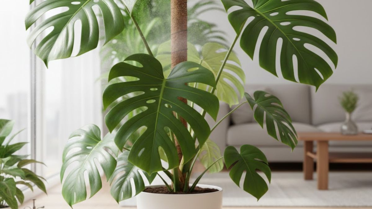 Las raíces aéreas permiten que la monstera se sujete a troncos y absorba humedad del ambiente, tal como ocurre en la naturaleza.