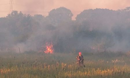 El fuego afectó una amplia superficie y no se registraron personas heridas. El fuego afectó una amplia superficie y no se registraron personas heridas.