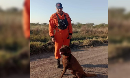 Murió uno de los perros que participó de la búsqueda del Loan en Corrientes. Murió uno de los perros que participó de la búsqueda del Loan en Corrientes.