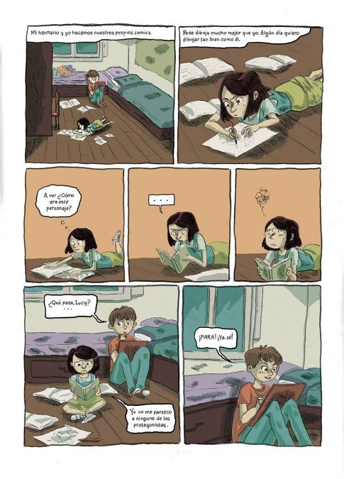 Lucía y Fede dibujando sus propios comics