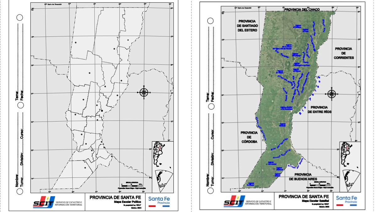El nuevo servicio brinda la posibilidad de descargar e imprimir los mapas de la Provincia de Santa Fe en formato de hoja A4.