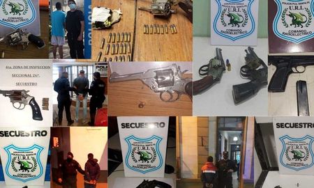 10 armas de fuego incautadas y un rifle de aire comprimido entre el jueves y este martes. 10 armas de fuego incautadas y un rifle de aire comprimido entre el jueves y este martes.