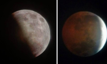 Así se vio la Luna de Sangre en Santa Fe. Así se vio la Luna de Sangre en Santa Fe.