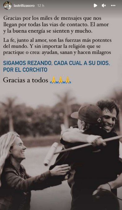 Las Trillizas de Oro pidieron que sigan rezando por la salud de Corchito.