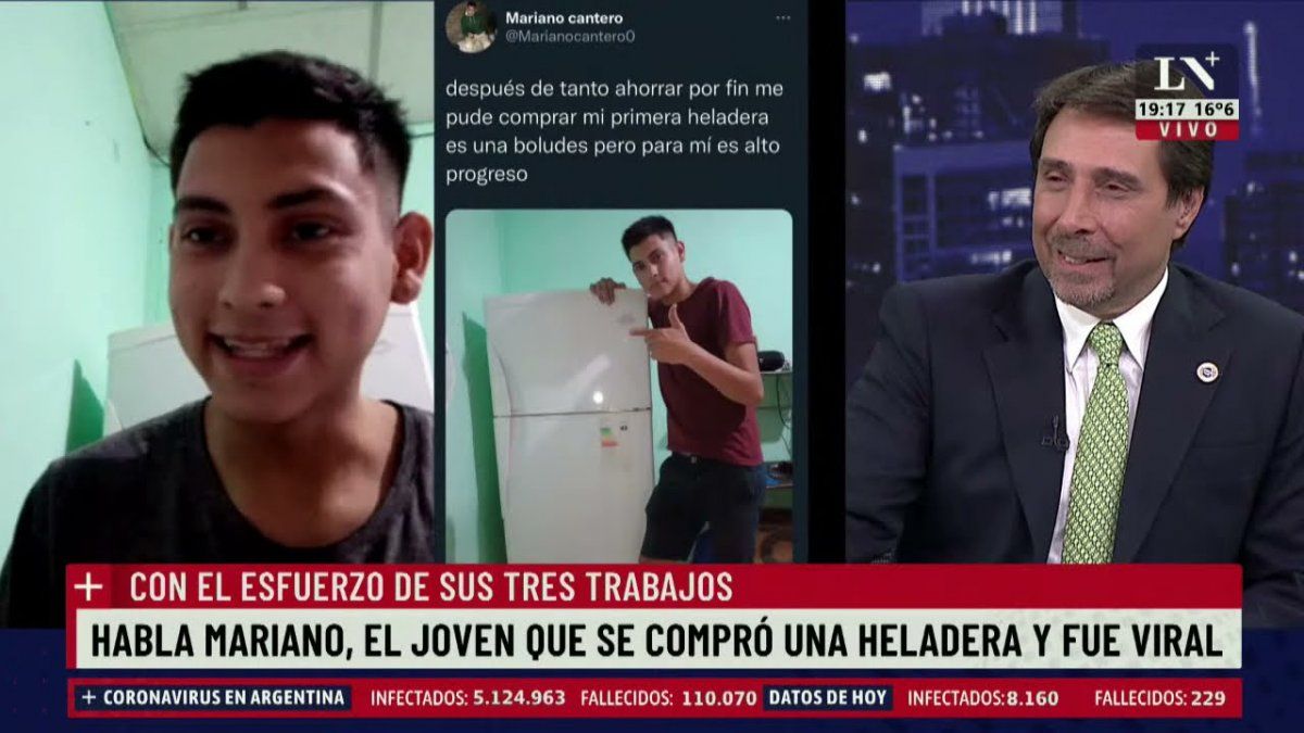 Se viralizó por la emoción de comprarse su primera heladera y ahora le regalaron un lavarropas