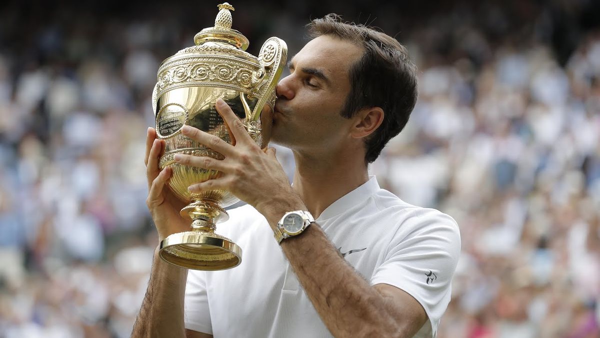 Federer se consagró campeón en Wimbledon ocho veces. Fue el primer GS que ganó.