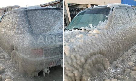 Río Grande registró temperaturas cercanas a los 20 grados bajo cero y el agua se congeló. Río Grande registró temperaturas cercanas a los 20 grados bajo cero y el agua se congeló.