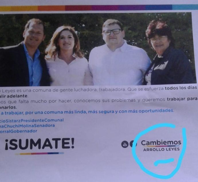 Insólito: grosero error de ortografía en un cartel de Cambiemos en Arroyo Leyes