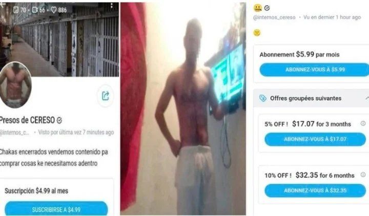 La cuenta de OnyFans que abrieron reclusos mexicanos.