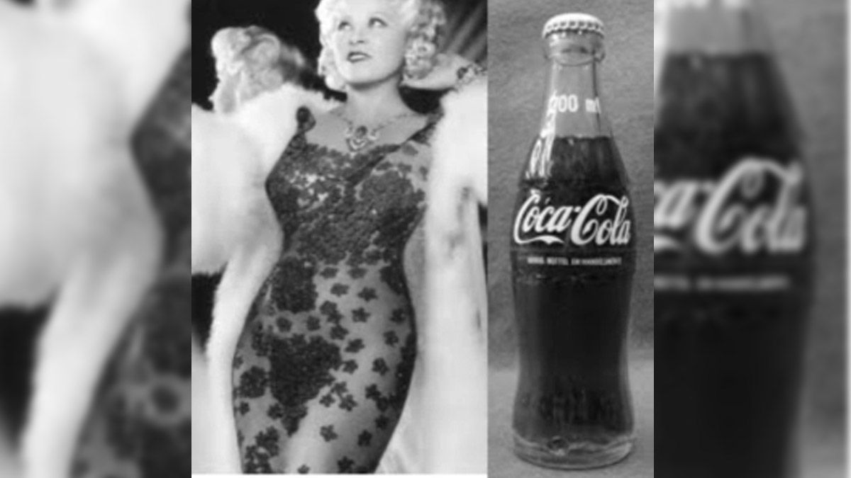 Comparación de la botella y la figura de Mae West