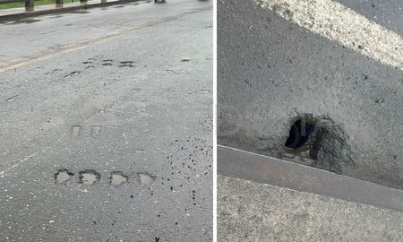 Puente Carretero: a la izquierda, el pozo correspondiente a la junta 27, ubicada bajo el puente Bailey; a la derecha, el desagüe. Puente Carretero: a la izquierda, el pozo correspondiente a la junta 27, ubicada bajo el puente Bailey; a la derecha, el desagüe.