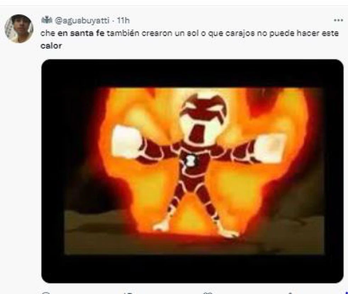 La ola de calor se siente en la provincia de Santa Fe y los santafesinos compartieron su humor en las redes. Foto: Captura Twitter
