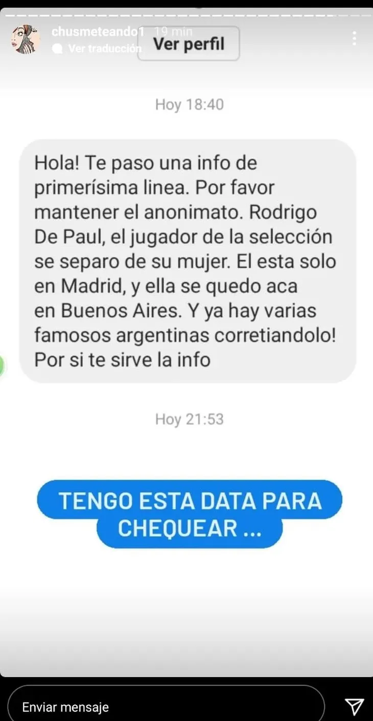 Rodrigo de Paul habr&iacute;a estado con la China Su&aacute;rez.