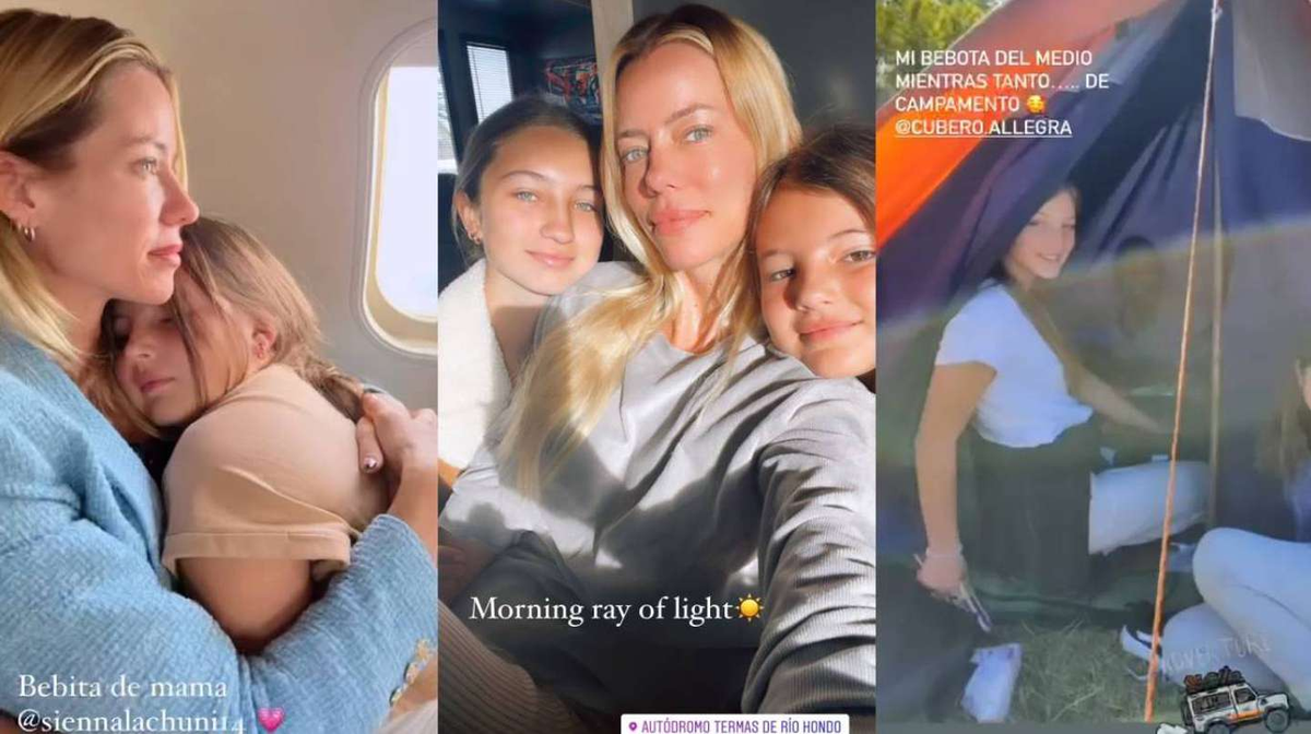 Nicole Neumann se llevó a sus hijas a Río Hondo.