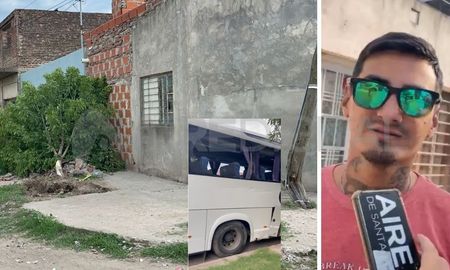 Así quedó el frente de la casa en la que vive Alejandro y su familia, tras el paso alocado del colectivo Así quedó el frente de la casa en la que vive Alejandro y su familia, tras el paso alocado del colectivo