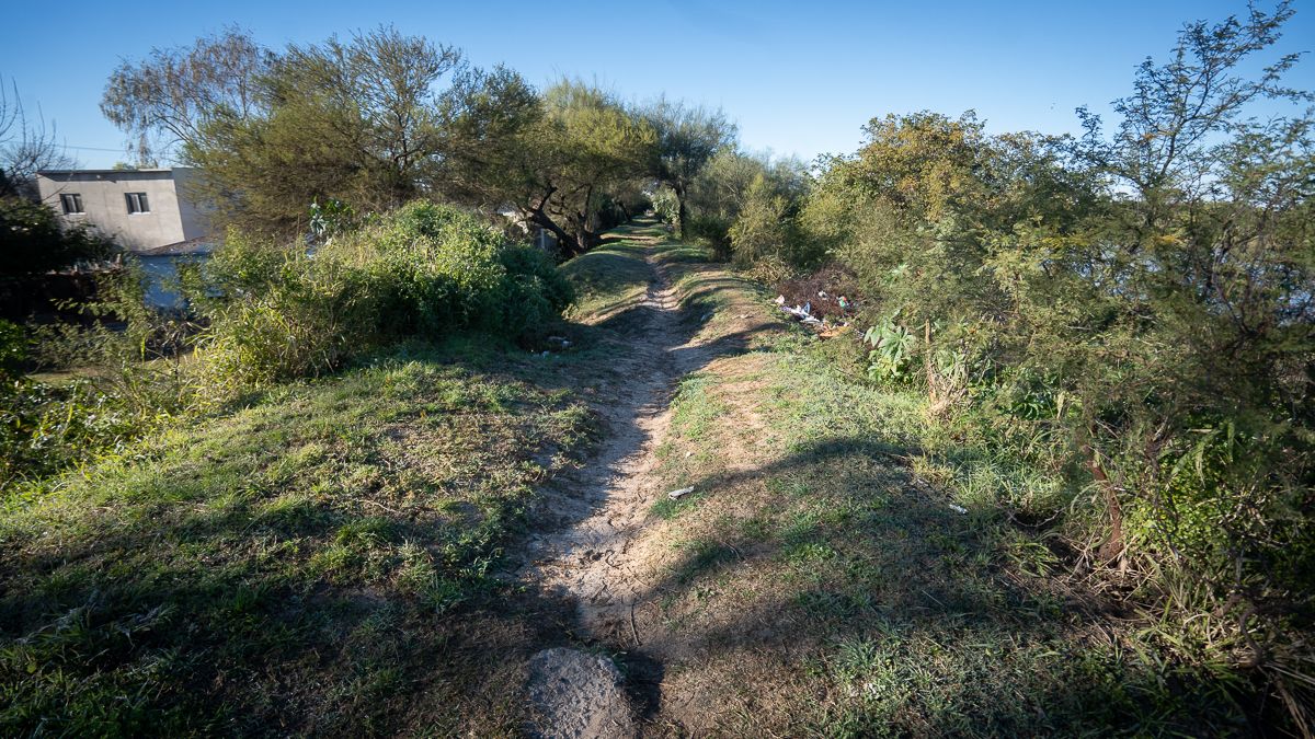 En distintos puntos del terraplén que da hacia el sudoeste de Alto Verde, se observan desniveles en la altura de las defensas, producto de la erosión generada por la circulación de la gente. En distintos puntos del terraplén que da hacia el sudoeste de Alto Verde, se observan desniveles en la altura de las defensas, producto de la erosión generada por la circulación de la gente.