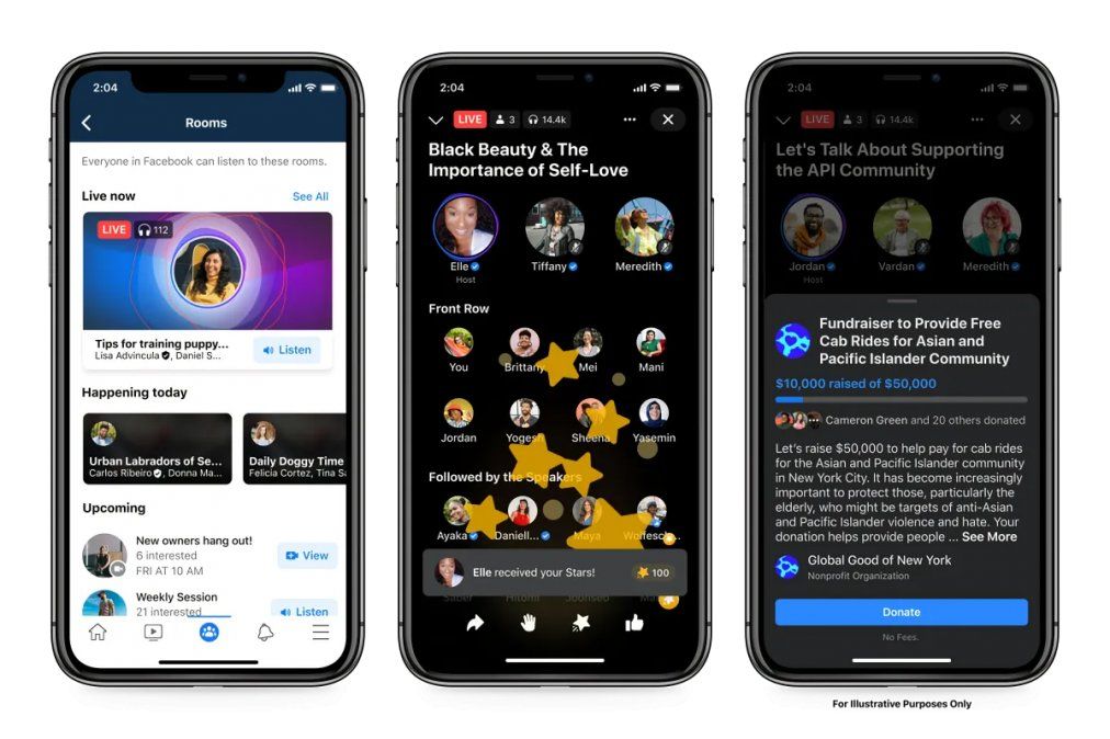Facebook lanzó Live Audio Rooms, la plataforma de chat de voz.