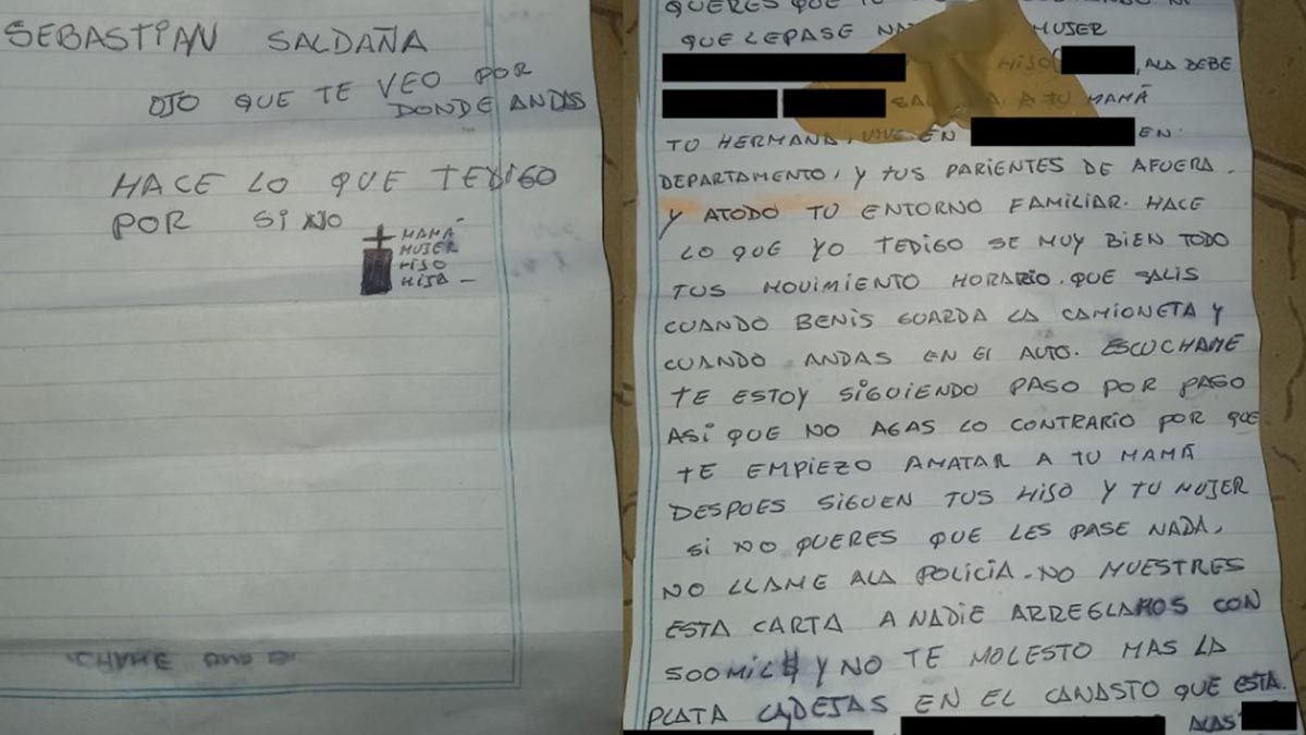 Para Sebastián Saldaña, el apriete viene del narcotráfico.
