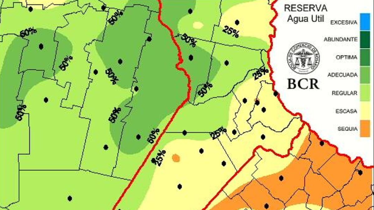 Las reservas hídricas en el suelo se evaporaron en diciembre y en el norte bonaerense la condición es de sequía. Fuente: GEA