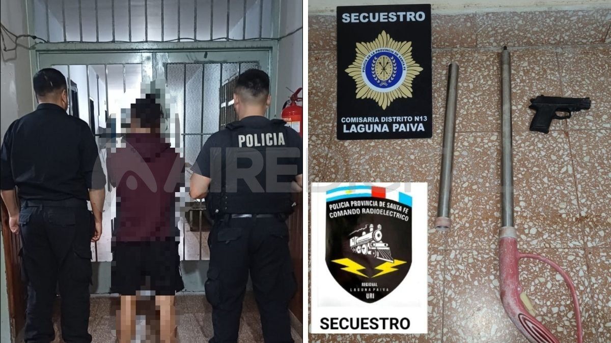 Un detenido, un caño y una réplica de arma de fuego, en Laguna Paiva. Un detenido, un caño y una réplica de arma de fuego, en Laguna Paiva.