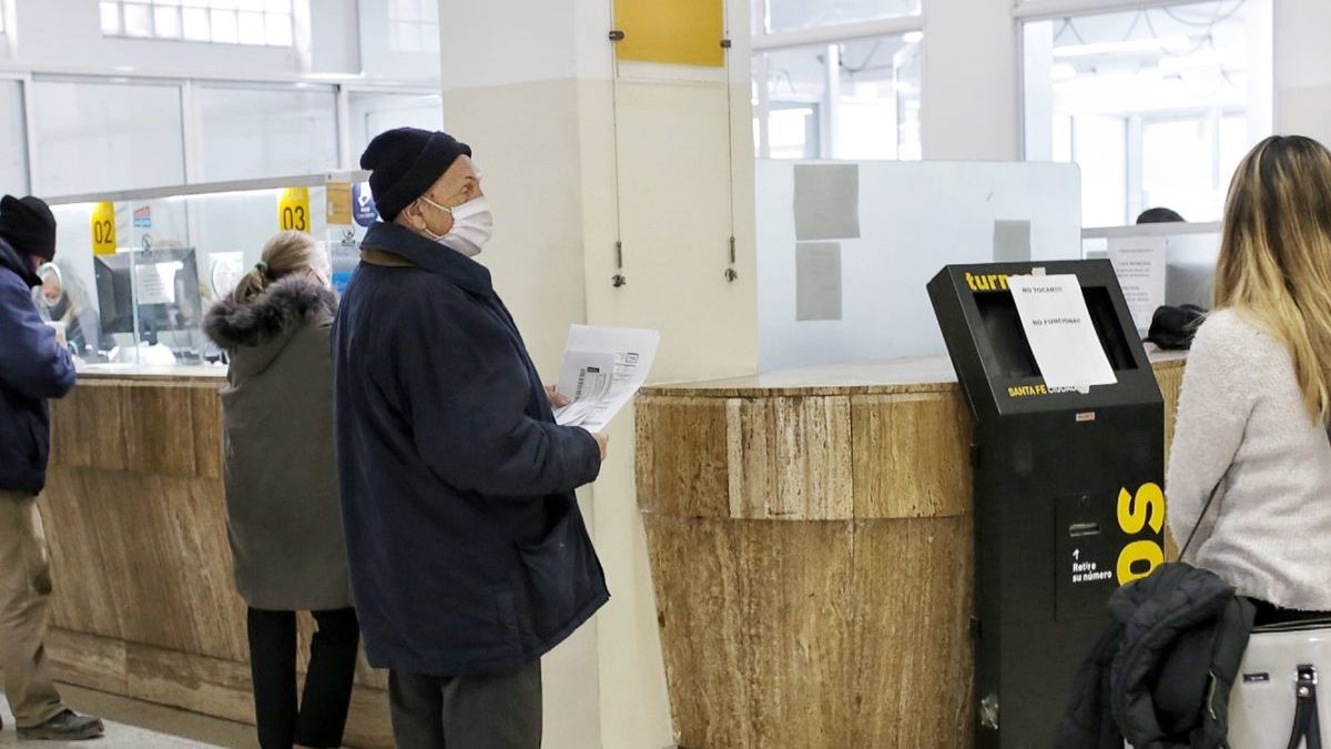 Área de trámites de la Municipalidad de Santa Fe.