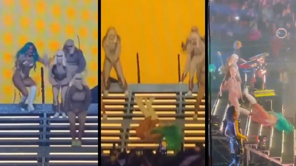 La cantante y compositora colombiana&nbsp;sufri&oacute; una terrible ca&iacute;da en pleno concierto en&nbsp;Miami&nbsp;durante la gira&nbsp;&ldquo;Bichota Tour&rdquo;.