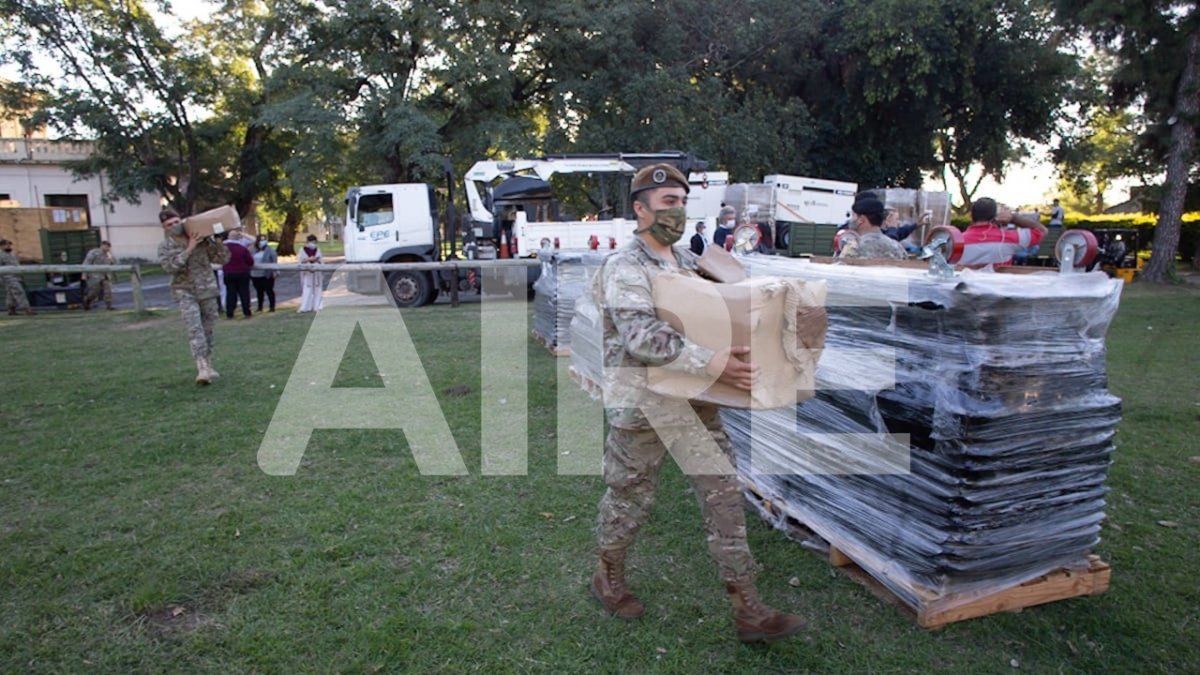 Los trabajos de armado del hospital de campaña comenzaron el martes pasado en las instalaciones del predio del Liceo Militar General Belgrano.