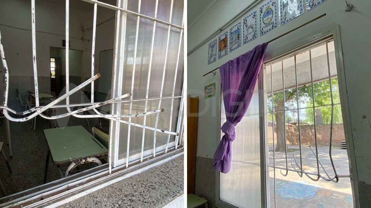 Doblaron las rejas y se robaron ventiladores y un caloventor de la Escuela N° 49