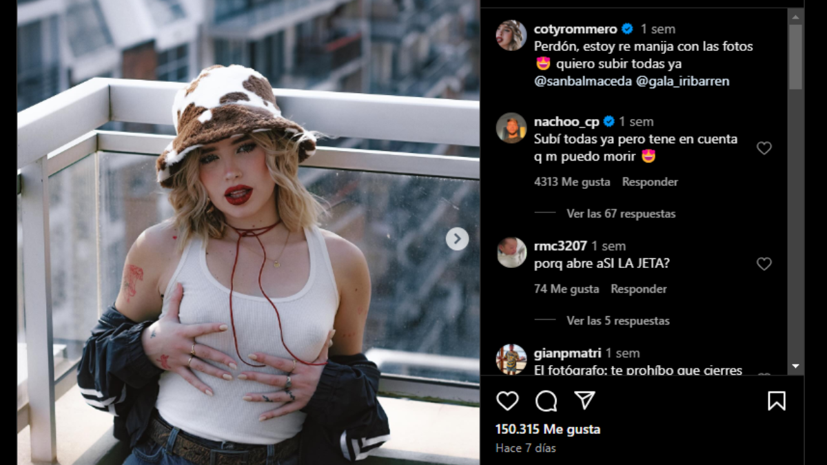 El comentario picante de Nacho Castañares en la publicación de Coti Romero. El comentario picante de Nacho Castañares en la publicación de Coti Romero. 
