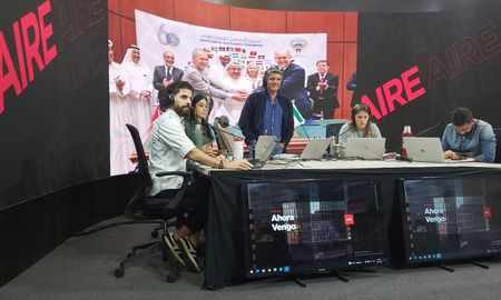 El gobernador Omar Perotti desde Kuwait en una entrevista exclusiva con AIRE. El gobernador Omar Perotti desde Kuwait en una entrevista exclusiva con AIRE.
