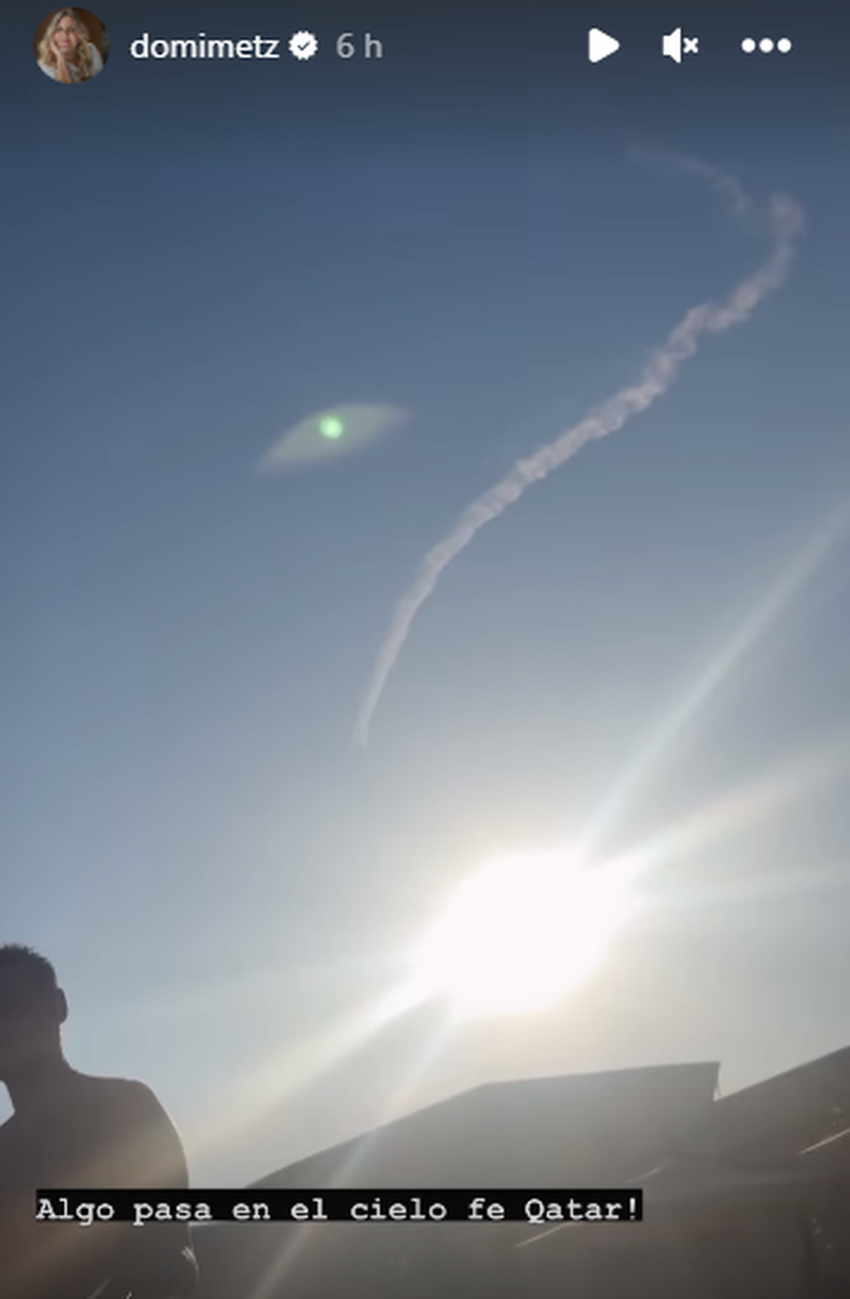 Dominique Metzger filmó lo que ocurrió en el cielo de Qatar y asustó a todos sus seguidores.