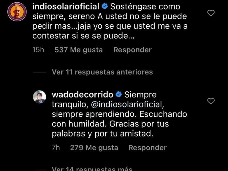 Wado de Pedro le agradeció al indio Solari.