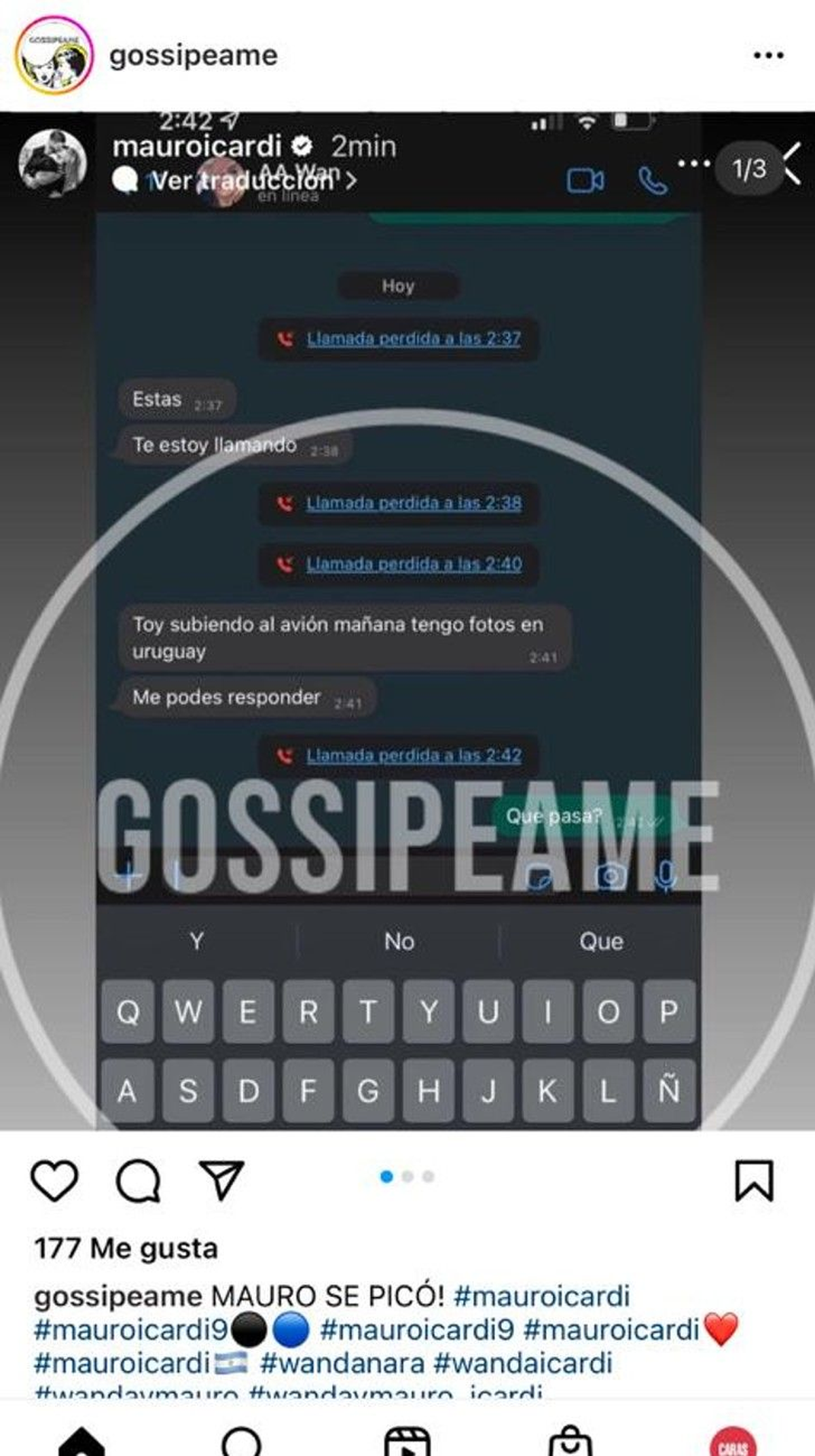 Mauro Icardi publicó fuertes chats con Wanda Nara y los borró 