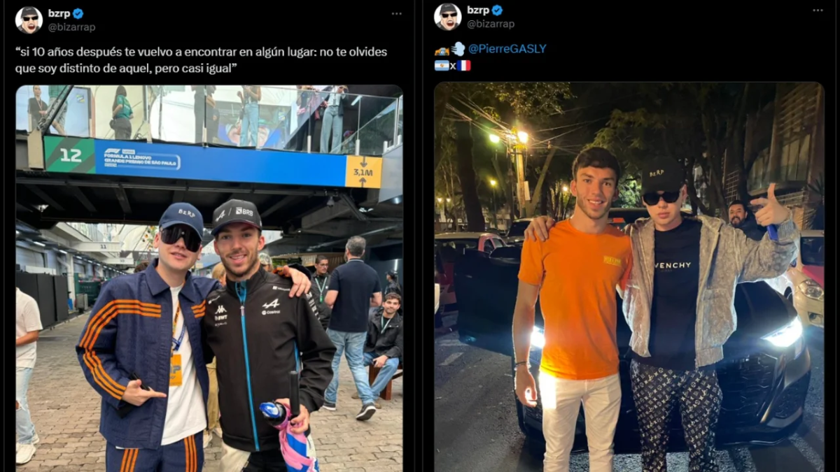Bizarrap celebró la llegada de Franco Colapinto a Alpine con una foto retro junto a Pierre Gasly Bizarrap celebró la llegada de Franco Colapinto a Alpine con una foto retro junto a Pierre Gasly