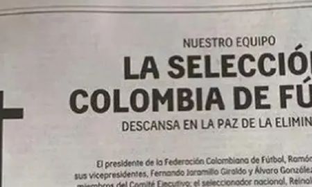 La lapidaria tapa de un diario colombiano que enterró a su selección porque no clasificó al Mundial La lapidaria tapa de un diario colombiano que enterró a su selección porque no clasificó al Mundial