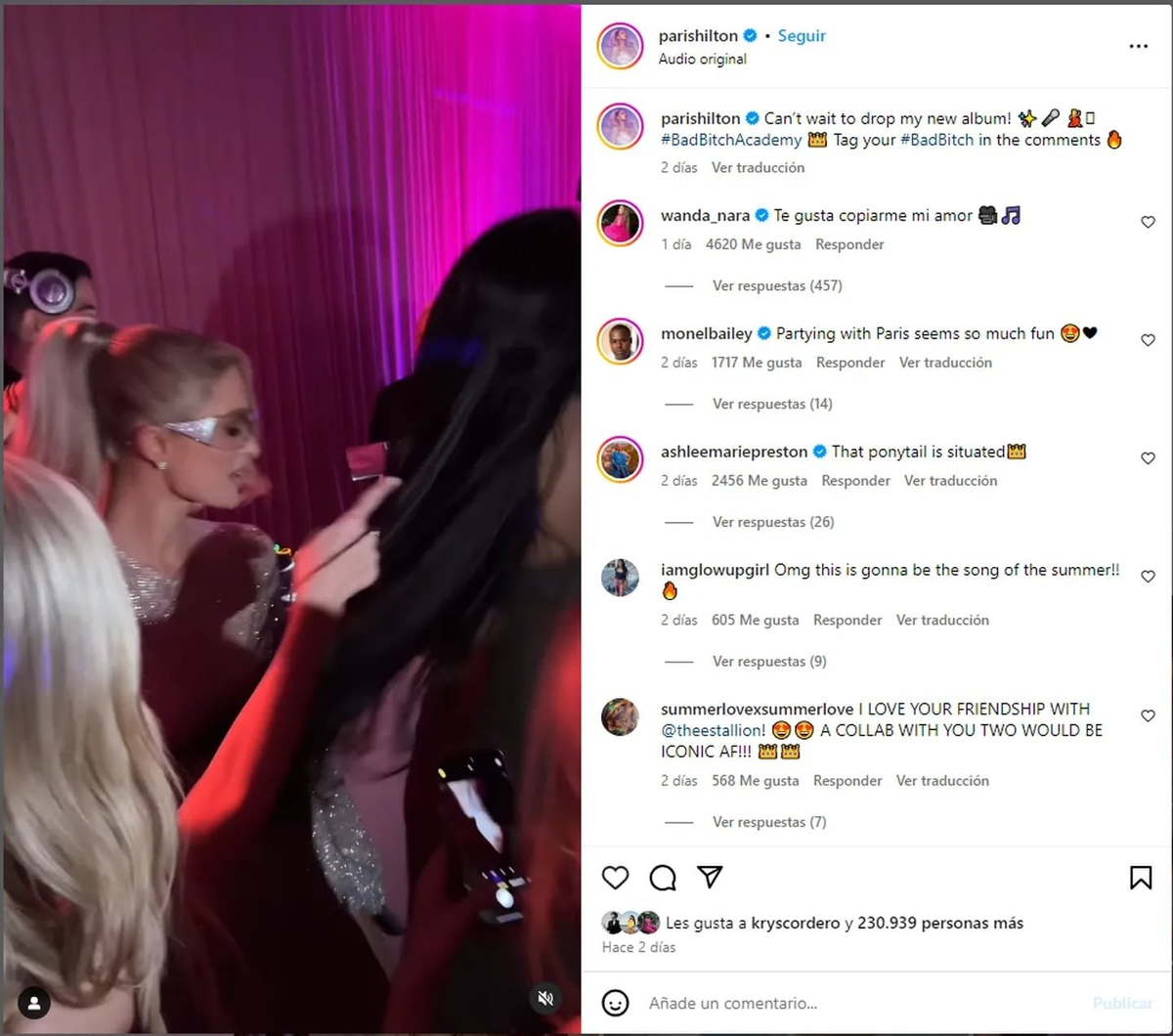 El comentario de Wanda Nara a Paris Hilton que despertó la polémica. El comentario de Wanda Nara a Paris Hilton que despertó la polémica.