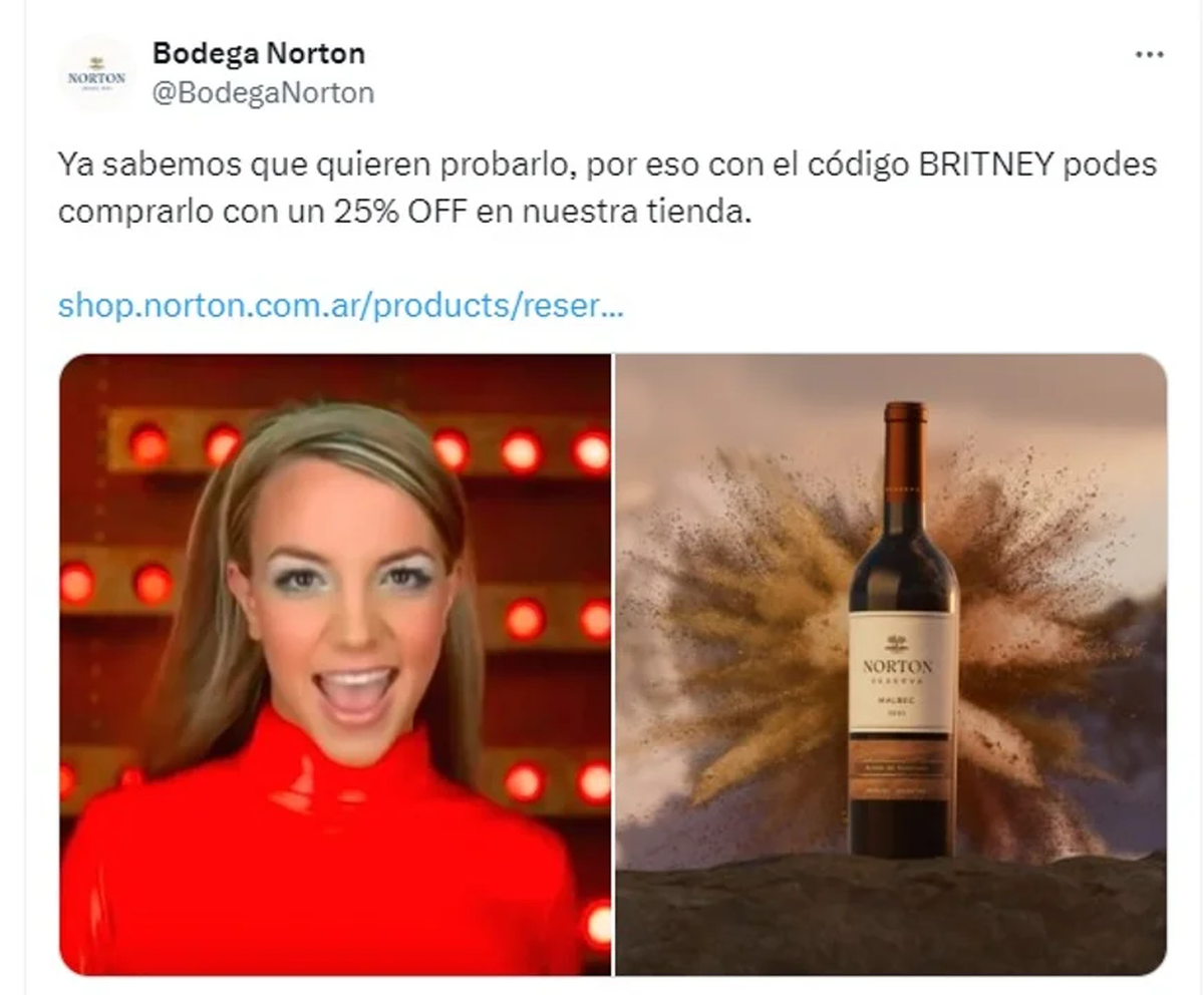 Cuál es y cómo comprar el vino argentino que tomó Britney Spears Cuál es y cómo comprar el vino argentino que tomó Britney Spears